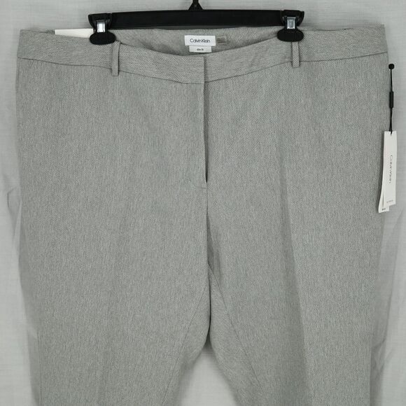 Calvin Klein Dress Pants Plus Size 22W Gray Slim Fit Crop Ankle Career New - Picture 8 of 16